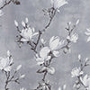 Olivia Gray 100% Polyester 200 GSM Blossom Printed Blackout Grommet Curtain Panel Grey
