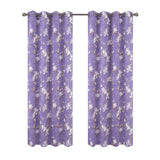 Olivia Gray 100% Polyester 200 GSM Blossom Printed Blackout Grommet Curtain Panel Lilac