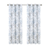Olivia Gray 100% Polyester 140 GSM Aiden Printed Textured Grommet Curtain Panel Blue