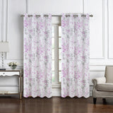 Olivia Gray 100% Polyester 140 GSM Aiden Printed Textured Grommet Curtain Panel Blush
