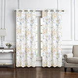 Olivia Gray 100% Polyester 140 GSM Aiden Printed Textured Grommet Curtain Panel Taupe