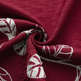 RT Designers Collection 100% Polyester 140 GSM Reed Embroidered Grommet Curtain Panel Burgundy