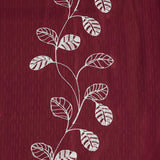 RT Designers Collection 100% Polyester 140 GSM Reed Embroidered Grommet Curtain Panel Burgundy