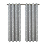 RT Designers Collection 100% Polyester 140 GSM Reed Embroidered Grommet Curtain Panel Grey