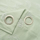 RT Designers Collection 100% Polyester 140 GSM Reed Embroidered Grommet Curtain Panel Sage