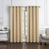 RT Designers Collection 100% Polyester 140 GSM Reed Embroidered Grommet Curtain Panel Taupe