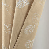 RT Designers Collection 100% Polyester 140 GSM Reed Embroidered Grommet Curtain Panel Taupe