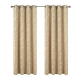 RT Designers Collection 100% Polyester 140 GSM Reed Embroidered Grommet Curtain Panel Taupe