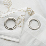 RT Designers Collection 100% Polyester 140 GSM Reed Embroidered Grommet Curtain Panel White