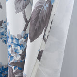 Olivia Gray 100% Polyester 200 GSM Hydrangea Printed Blackout Grommet Curtain Panel Blue
