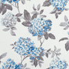 Olivia Gray 100% Polyester 200 GSM Hydrangea Printed Blackout Grommet Curtain Panel Blue