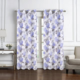 Olivia Gray 100% Polyester 200 GSM Hydrangea Printed Blackout Grommet Curtain Panel Lilac