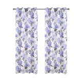 Olivia Gray 100% Polyester 200 GSM Hydrangea Printed Blackout Grommet Curtain Panel Lilac