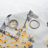 Olivia Gray 100% Polyester 200 GSM Hydrangea Printed Blackout Grommet Curtain Panel Yellow