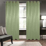 Olivia Gray 100% Polyester 200 GSM Dyson Embossed Blackout Grommet Curtain Panel Sage