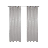 Olivia Gray 100% Polyester 200 GSM Dyson Embossed Blackout Grommet Curtain Panel Silver