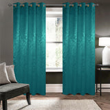 Olivia Gray 100% Polyester 200 GSM Dyson Embossed Blackout Grommet Curtain Panel Teal
