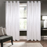 Olivia Gray 100% Polyester 200 GSM Dyson Embossed Blackout Grommet Curtain Panel White