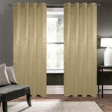 Olivia Gray 100% Polyester 200 GSM Dyson Embossed Blackout Grommet Curtain Panel Gold