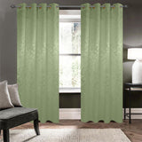 Olivia Gray 100% Polyester 200 GSM Dyson Embossed Blackout Grommet Curtain Panel Sage