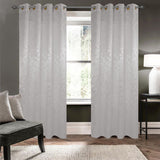 Olivia Gray 100% Polyester 200 GSM Dyson Embossed Blackout Grommet Curtain Panel Silver