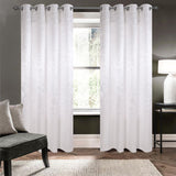 Olivia Gray 100% Polyester 200 GSM Dyson Embossed Blackout Grommet Curtain Panel White