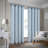 Olivia Gray 100% Polyester 190 GSM Justice Reversible Blackout Grommet Curtain Panel Blue