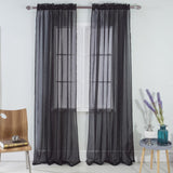 RT Designers Collection Astro Textured Rod Pocket Curtain Panel 54" x 90" Black
