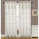 RT Designers Collection Alisa Macrame Rod Pocket Window Room Darkening Panel 54" x 84" White
