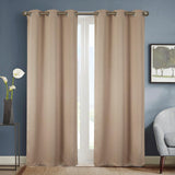 Olivia Gray Anchorage Blackout Single Grommet Curtain Panel Pair - 54x63", Sesame