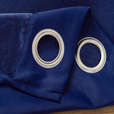 Olivia Gray Anchorage Blackout Single Grommet Curtain Panel Pair - 54" x 63", Navy Blue