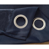 RT Designer Collection Anchorage 2 Pack Blackout Grommet Luxurious Modern Design Curtain Panel Pair 36" x 84" Navy Blue