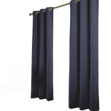 RT Designer Collection Anchorage 2 Pack Blackout Grommet Luxurious Modern Design Curtain Panel Pair 36" x 84" Navy Blue