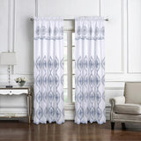 Oliva Gray Arcadia Embroidered Panel - 54x90" Navy