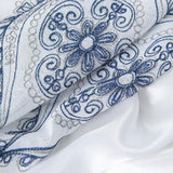 Oliva Gray Arcadia Embroidered Panel - 54x90" Navy