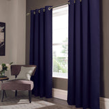 RT Designer Collection Anchorage Blackout Grommet Luxurious Modern Design Curtain Panel 54" x 95" Navy