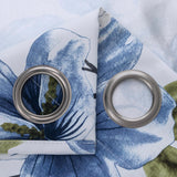 RT Designer Collection April Printed Blackout Luxurious Decorative Grommet Curtain Panel 54" x 84" Blue