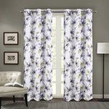 RT Designer Collection April Printed Blackout Luxurious Decorative Grommet Curtain Panel 54" x 84" Silver