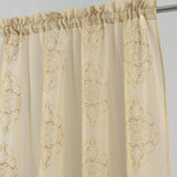RT Designers Collection Andrea Emb Metallic Doily Rod Pocket Room Darkening Curtain Panels for Bedroom 54" x 95" Taupe