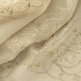 RT Designers Collection Andrea Emb Metallic Doily Rod Pocket Room Darkening Curtain Panels for Bedroom 54" x 95" Taupe