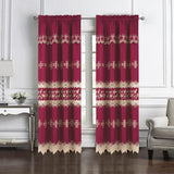 RT Designer Collection Alice Macrame Luxurious Decorative Rod Pocket Curtain Panel 54" x 84" Burg