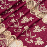 RT Designer Collection Alice Macrame Luxurious Decorative Rod Pocket Curtain Panel 54" x 84" Burg