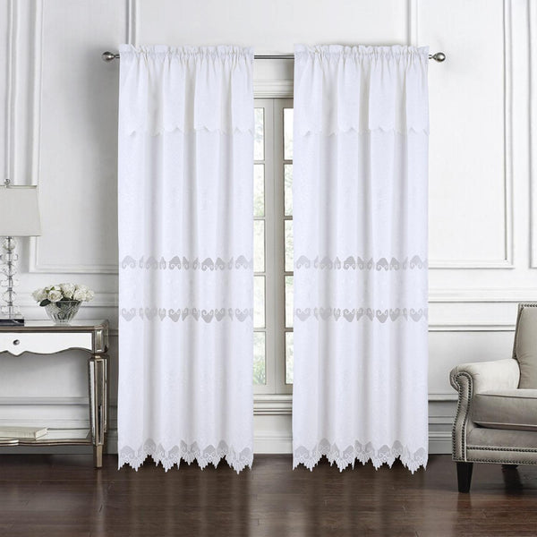 RT Designer Collection Alice Macrame Luxurious Decorative Rod Pocket Curtain Pan
