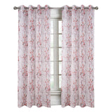 RT Designers Collection Amelia Printed Doily Grommet Light Filtering Curtain Panels for Bedroom Rose