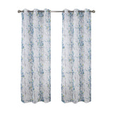 Olivia Gray 100% Polyester 72 GSM Amelia Printed Doily Grommet Curtain Panel Blue