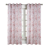 RT Designers Collection Amelia Printed Doily Grommet Light Filtering Curtain Panels for Bedroom Rose