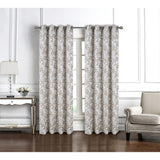 RT Designer Collection Brent Jacquard Luxurious Decorative Grommet Curtain Panel 54" x 84" Taupe