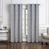 RT Designers Collection Brookfield Jacquard High Quality Light Filtering Grommet Curtain Panel Silver