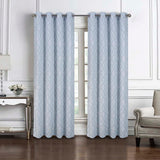 RT Designers Collection Brookfield Jacquard High Quality Light Filtering Grommet Curtain Panel Dark Blue