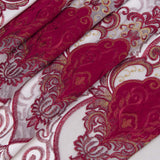 RT Designer Collection Betsy Macrame Rod Pocket Curtain Panel 52" x 84" Burgundy